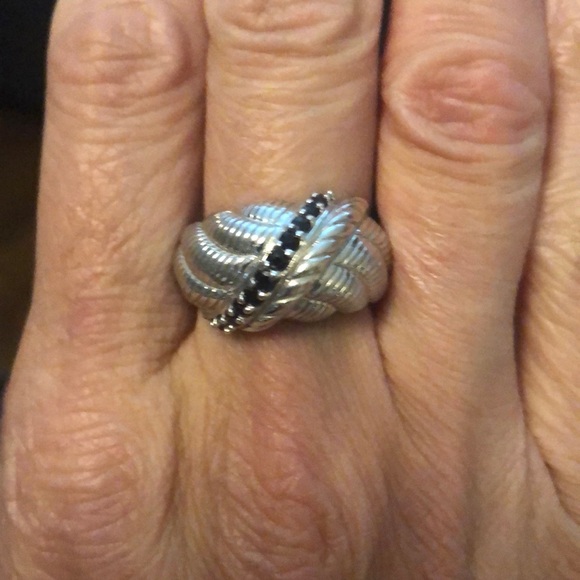 Judith Ripka sapphire/sterling silver dome ring. - Picture 1 of 10